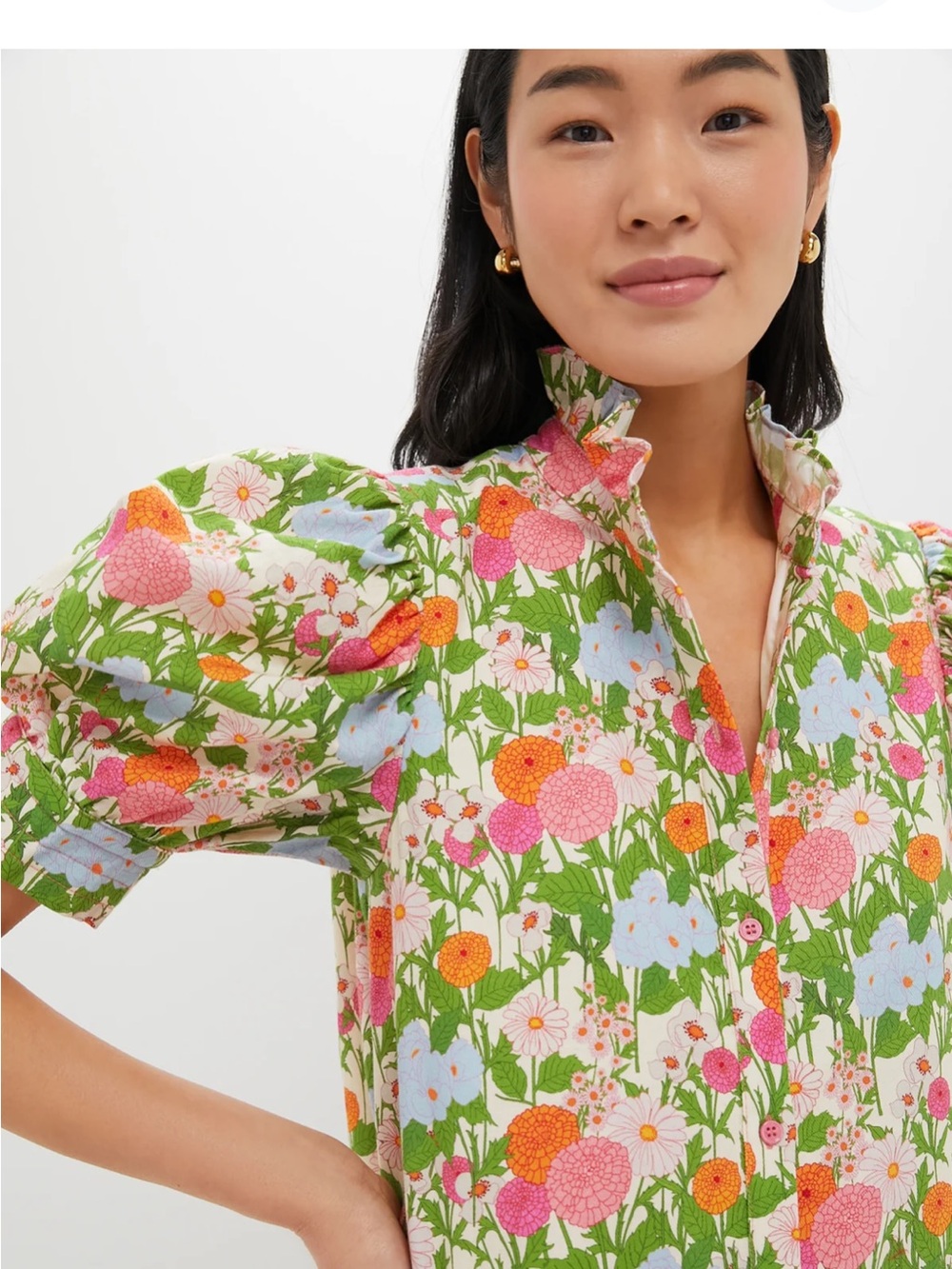 HYACINTH HOUSE
Multi Green Begonia Floral Louisa Maxi Dress Sz S - Picture 2 of 6